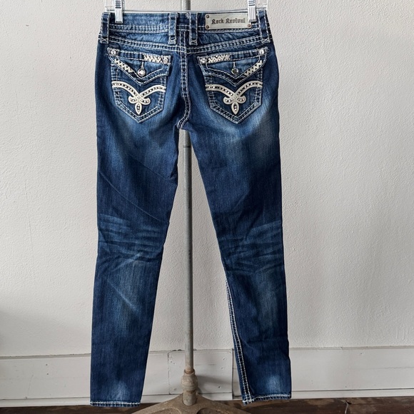 Rock Revival Elaina Skinny Jeans Size 27 - Picture 3 of 6